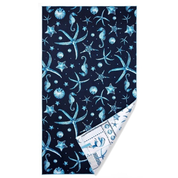 Agua Bendita Bath Nwt Agua Bendita Target Blue Deep Sea Print Seahorse Beach Towel Wrap